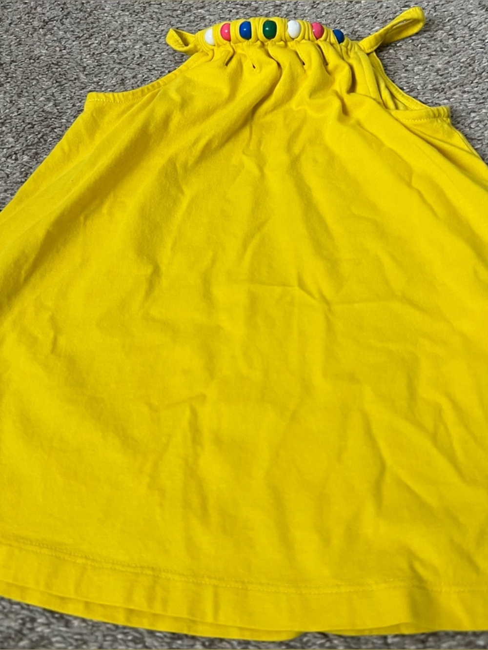 Mini Boden Yellow Girls' Beaded Halter Top Size 6/7